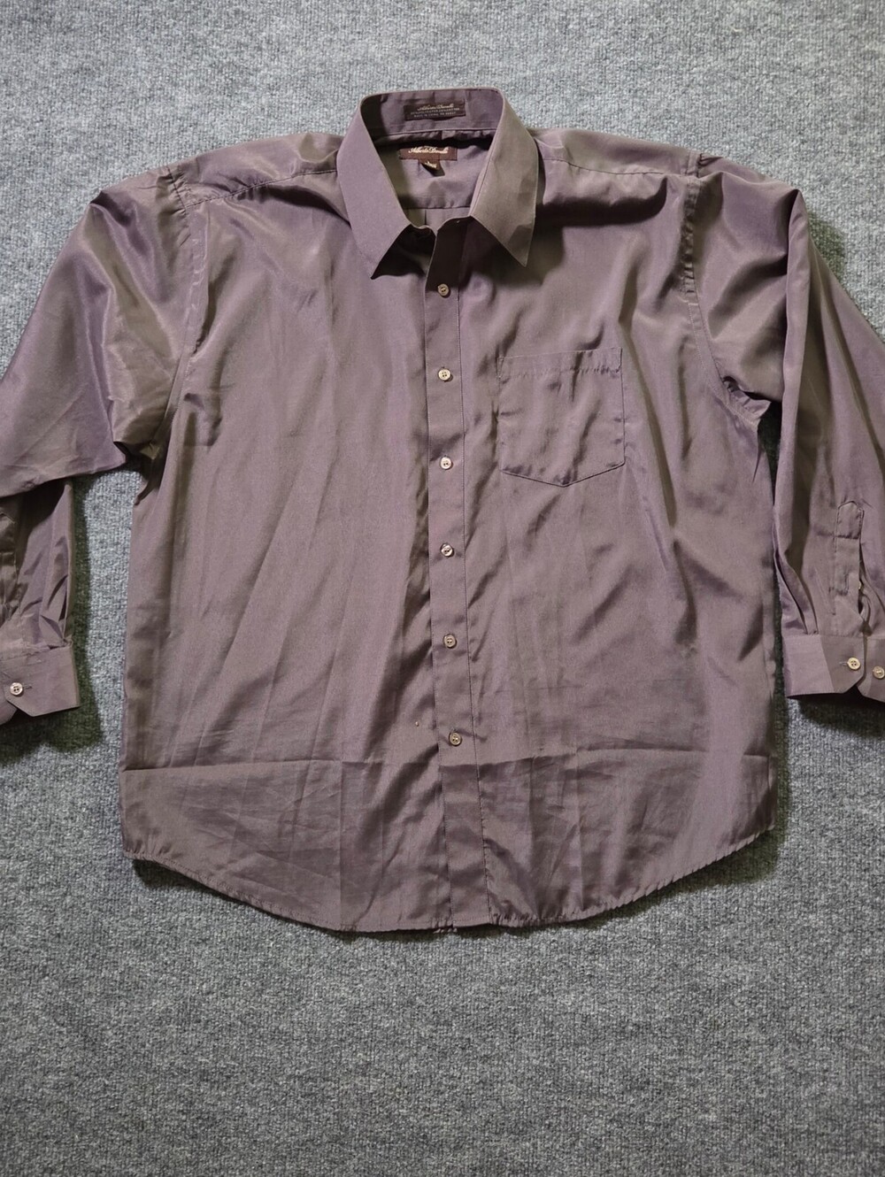 Alberto Danelli Men's Long Sleeve Button-Up Shirt Large Purple